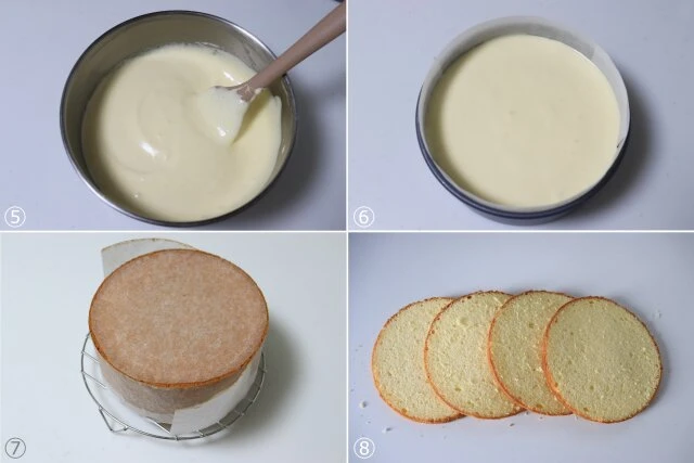 レモンショートケーキ　レシピ　スポンジケーキを作る