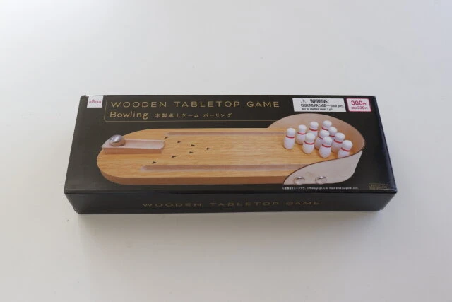 ダイソー　木製卓上ゲーム　ボーリング　おもちゃ　知育玩具　パッケージ