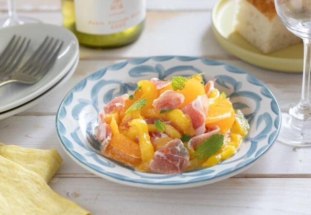 パプリカとオレンジと生ハムのマリネ　レシピ