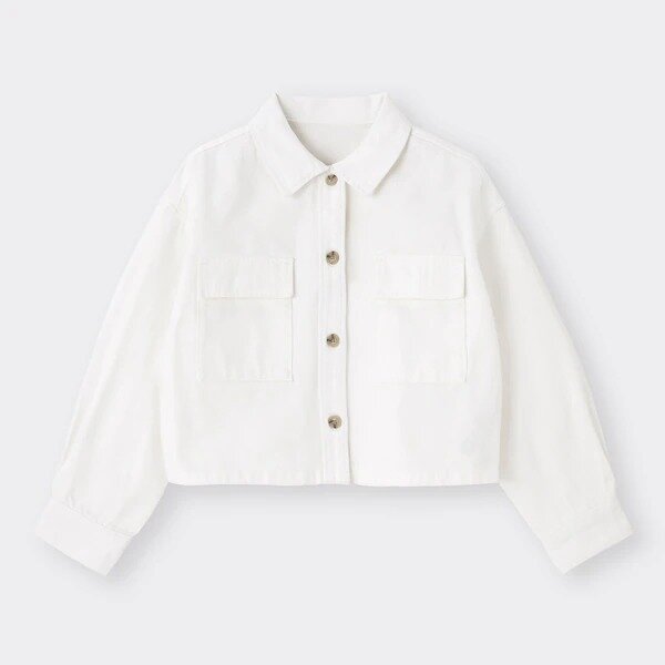 GU オトナのモノトーンコーデ 色っぽカジュアル たむ イラスト デニムクロップドシャツジャケット