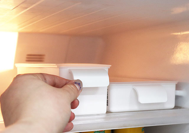 100均　ダイソー　キッチンコンテナ　冷蔵庫収納　スリム　ワイド　整理整頓
