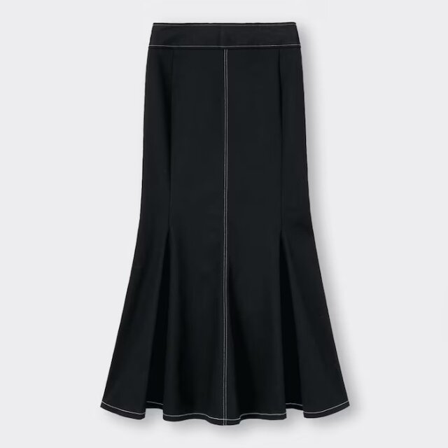GU　全身コーデ　春ファッション　6パターン　たむ　イラスト　ステッチマーメイドロングスカート