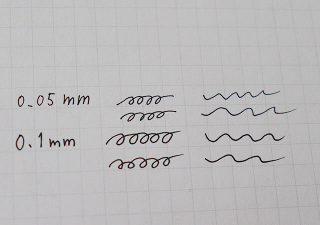 セリア　イラスト用ミリペン 0.05mm／0.1mm　太さ