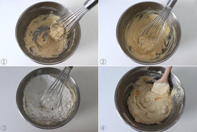 米粉のアップルシナモンマフィン　レシピ　マフィン生地を作る