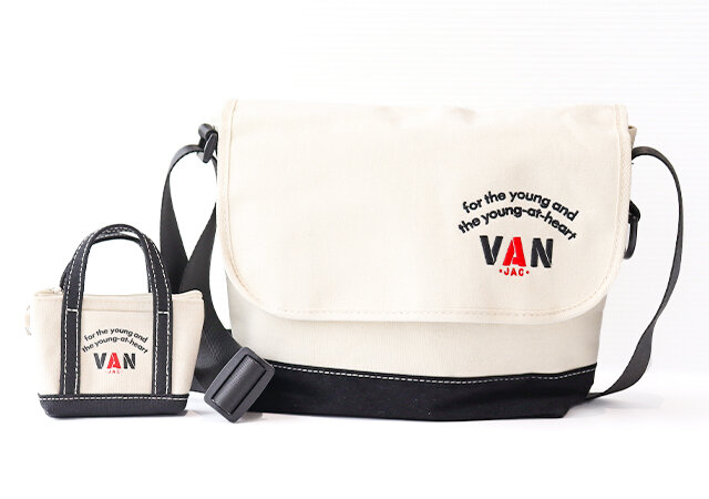 VANのIVYメッセンジャーバッグとトート型ミニポーチ