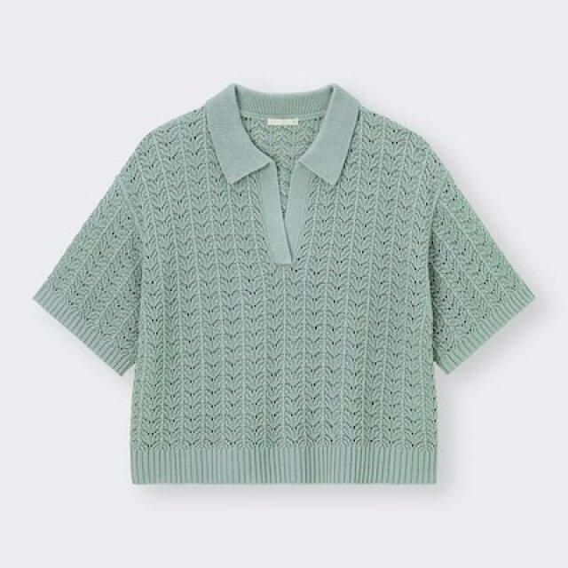 GUの透かし編みスキッパーポロセーター