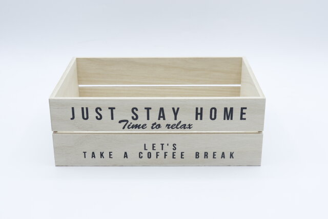 ダイソーの木製カントリーBOX（2枚板、シンプルロゴ）