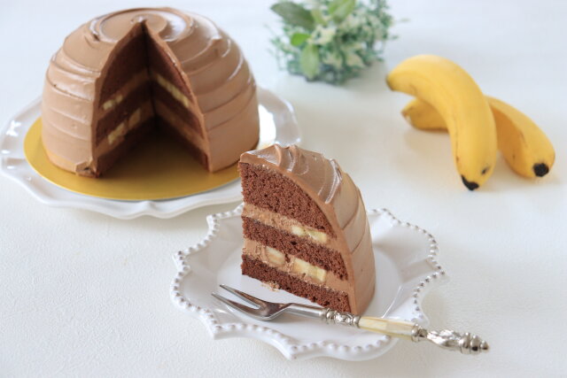 チョコバナナドームケーキ