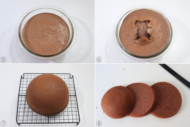 チョコバナナドームケーキのココアスポンジケーキを作る2
