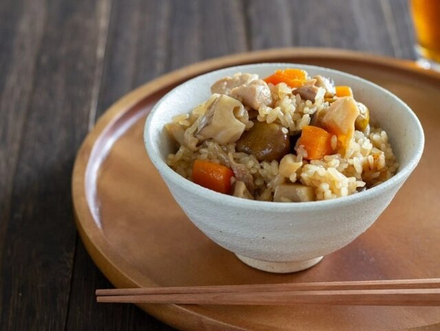 甘栗と鶏の中華風炊き込みご飯