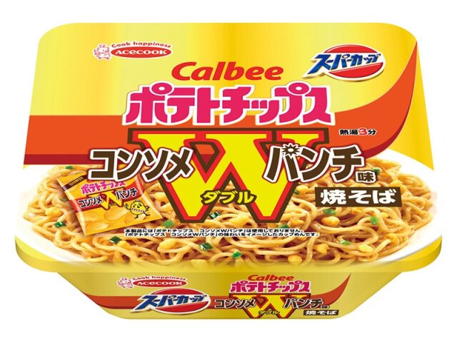 ローソンのエースコックカルビーコンソメWパンチ味焼そば