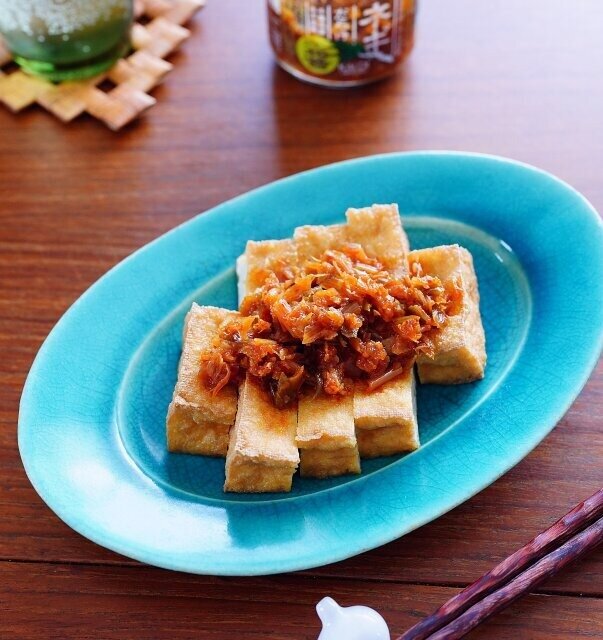 ネギだらけ醤を使った焼き厚揚げ