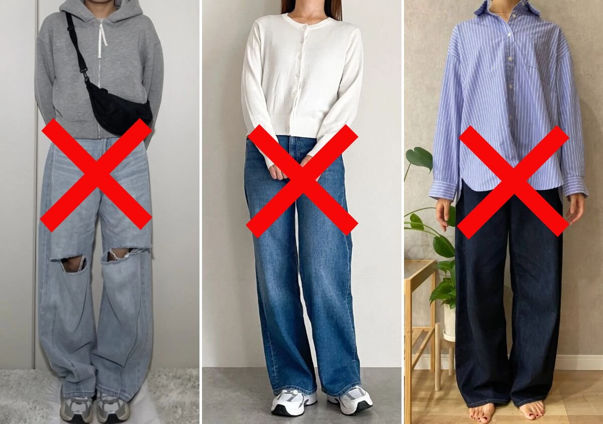 穿牛仔褲時常見的迷思…光是改變搭配就能帶來多大的不同？ NG 和 OK 穿搭對比。