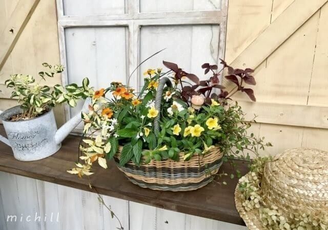 季節感たっぷり、かごを使った花の寄せ植えの仕方！ | michill byGMO