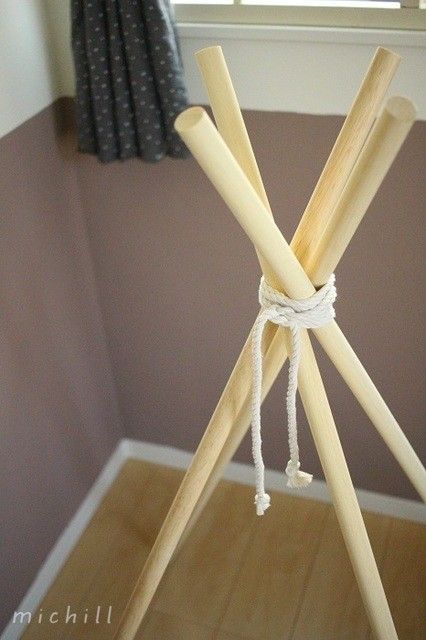 工具は一切使わない 超簡単かわいい ティピーテント の作り方 しっかり結ぶ綿ロープで固定 Michill ミチル