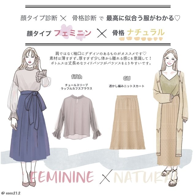 顔タイプ 骨格タイプ でいちばん似合う着やせ服がわかる フェミニンタイプ編 Michill ミチル