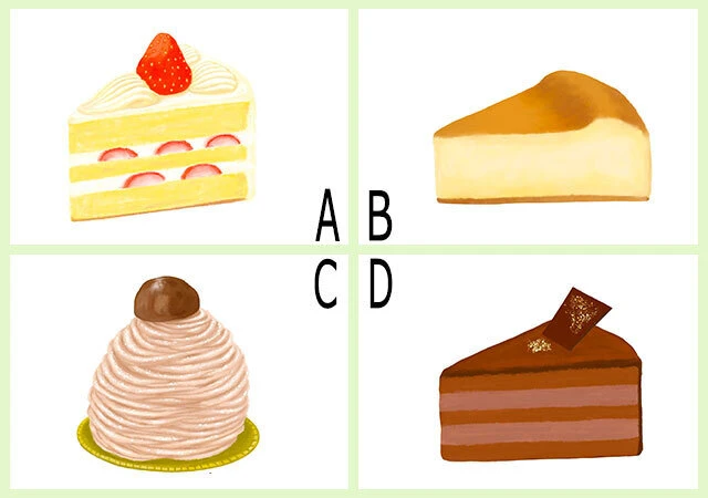 4種類のケーキから選ぶ心理テスト