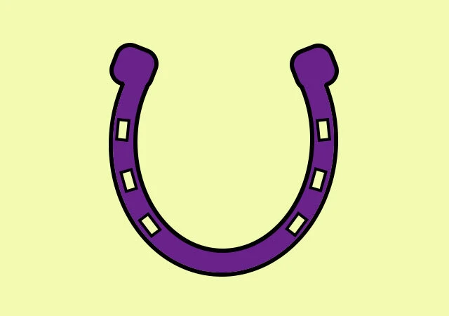 黄緑の背景に紫色で描かれたU字型の図形のイラスト 黄緑の背景に紫色で描かれたU字型の図形のイラスト