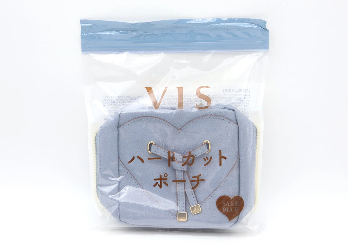 VISのロゴと「ハートカットポーチ」と書かれた透明な袋に入ったポーチ VISのロゴと「ハートカットポーチ」と書かれた透明な袋に入ったポーチ
