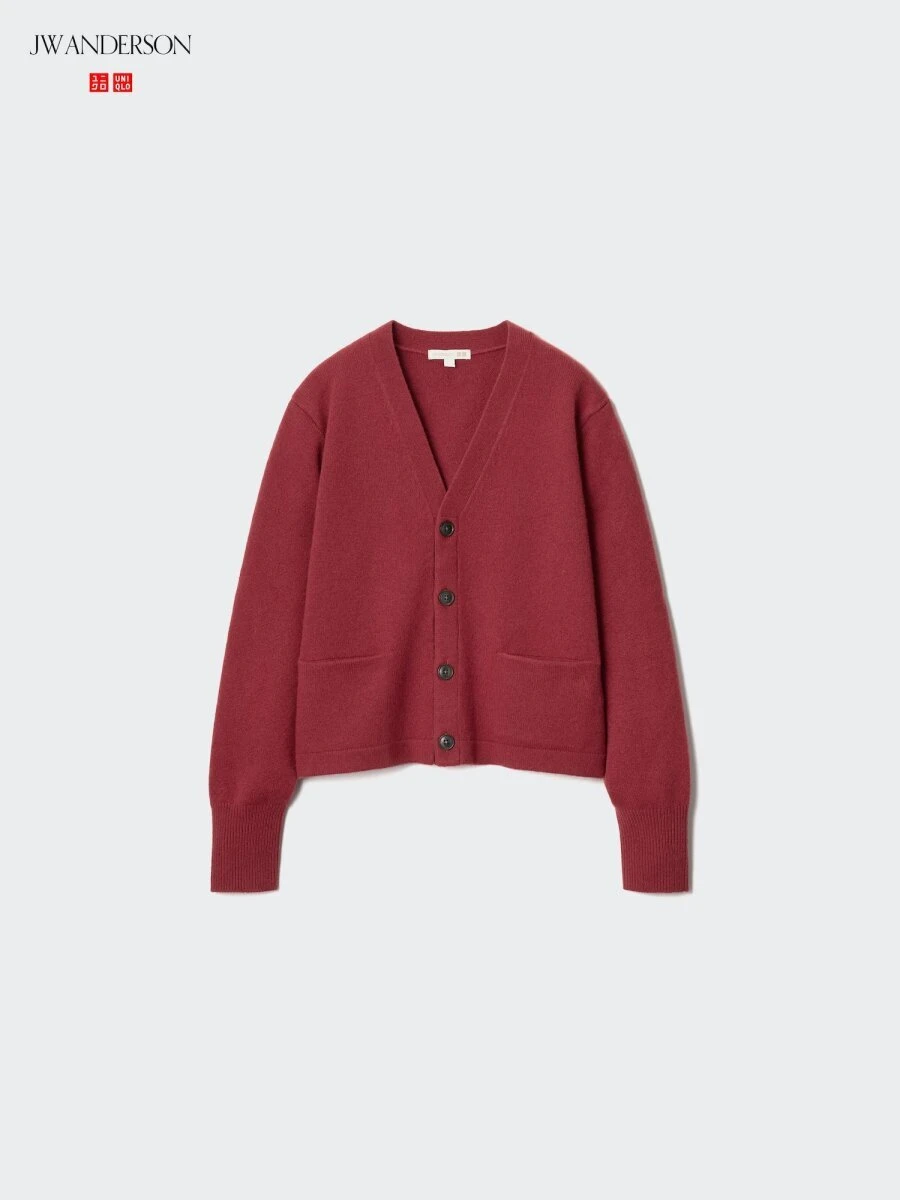 JW ANDERSONの赤みのあるブラウンのVネックカーディガン JW ANDERSONの赤みのあるブラウンのVネックカーディガン